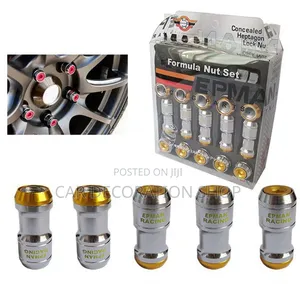 Cold Forged Steel Lug Nuts with Rotating Red Taper