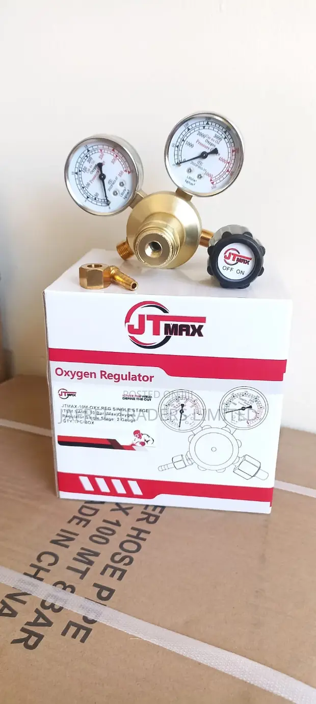 Jtmax Oxygen Regulator - Single Stage, 2 Gauge, 10 Bar Max - 1