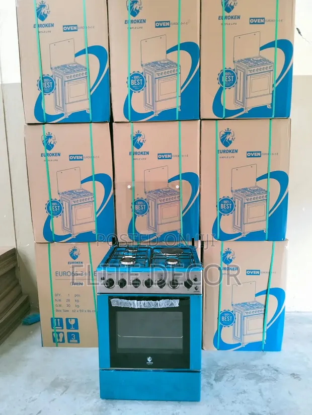 Euroken 60x65 Standing Cooker - Electric Double Heater Oven - 1