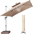 3m x 3m Solar LED Cantilever Patio Umbrella - 1