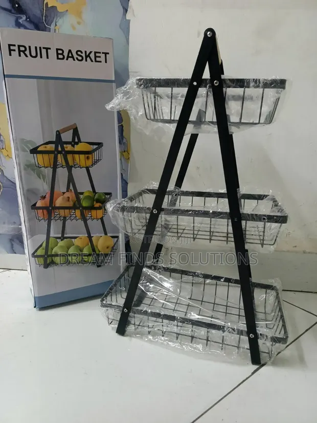 Premium 3-Tier Black Iron Kitchen Display Tower - 1