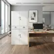 Office Cabinet: 4 Drawers, Large Doors, Steel, Gray - 5