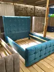 5 Seater Teal Tufted Chester Bed - 1
