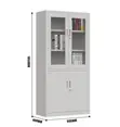 2-Door Metallic Half Glass Lockable File Cabinet - 2