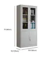 2-Door Metallic Half Glass Lockable File Cabinet - 4