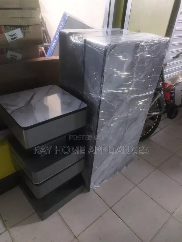 Grey Table Set with 4 Stools - 1