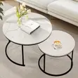 Space-Saving Nesting Coffee Tables with Metal Legs - 2