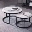 Space-Saving Nesting Coffee Tables with Metal Legs - 4