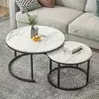 Space-Saving Nesting Coffee Tables with Metal Legs - 5