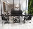 Executive 5-Seater Office Sofa Set - Black Faux Leather - 4