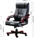 Bliss Office Chair - Leather & Wood, Adjustable - 4