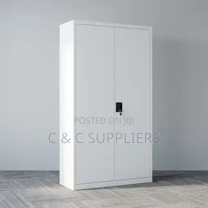 Double-Door Steel Office Cabinet - White