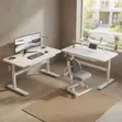 Height Adjustable Manual White Office Desk (1200mm) - 1