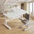 Height Adjustable Manual White Office Desk (1200mm) - 3