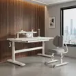 Height Adjustable Manual White Office Desk (1200mm) - 5