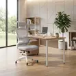 White Adjustable Fabric Office Flipping Armed Chairs - 5