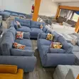5 Seater Denim Grey Sofa Set - 2