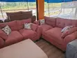 5 Seater Rosewood Textured Butterfly Sofa - 1