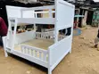 White Wooden Bunk Bed (3.5x6 Top, 4x6 Bottom) - 1