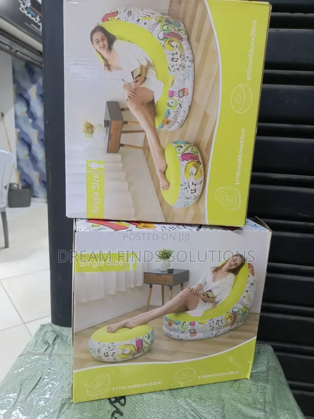 Vibrant Graffiti Inflatable Armchair & Footstool Set - 1