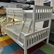 Strong White Wooden Bunk Bed (3.5x6 Top, 4x6 Bottom) - 1