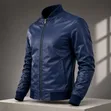 Navy Blue High Quality Leather Jacket - 1