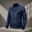 Navy Blue High Quality Leather Jacket - 2