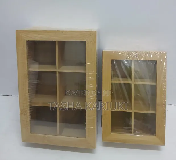 6 Slot Bamboo Tea Bag Organizer - 1