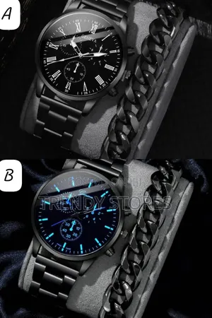 Men's Geneva Watch & Bracelet Gift Set