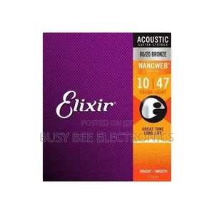 Elixir Strings Acoustic Guitar Strings - Custom Light