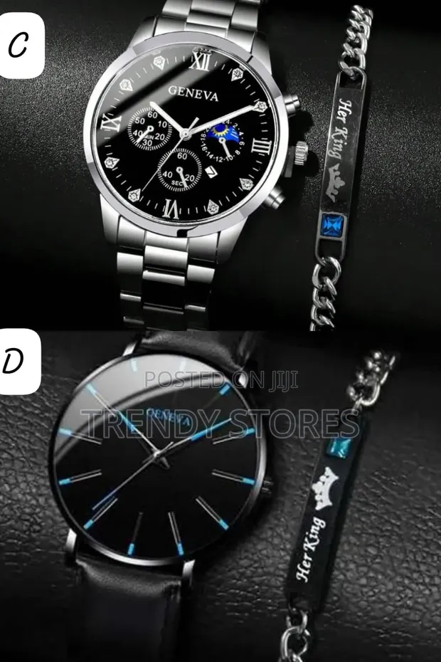 Geneva Analog Watch - Men's Luxury Gift Set - 1