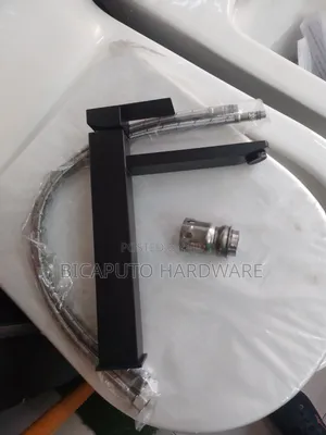 Basin Pillar Long Mixer Tap - Black