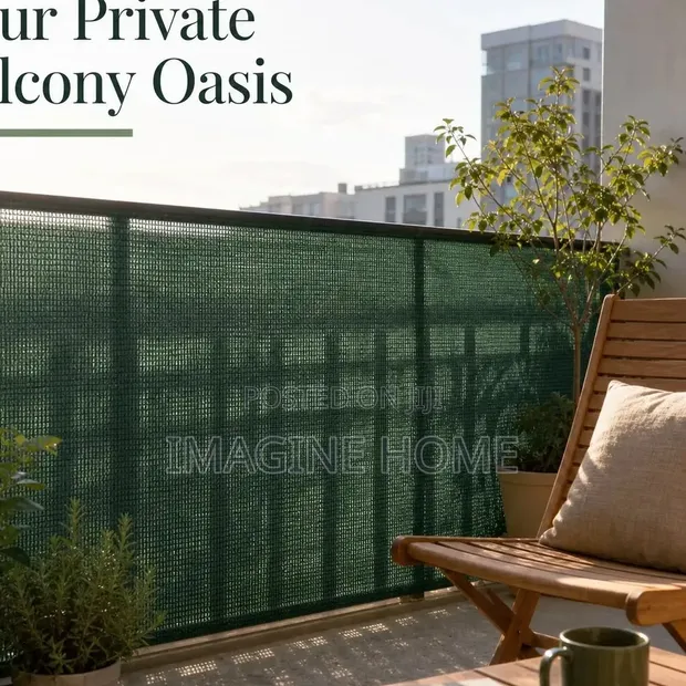 Stylish Balcony Fence/Shield - Black - 1
