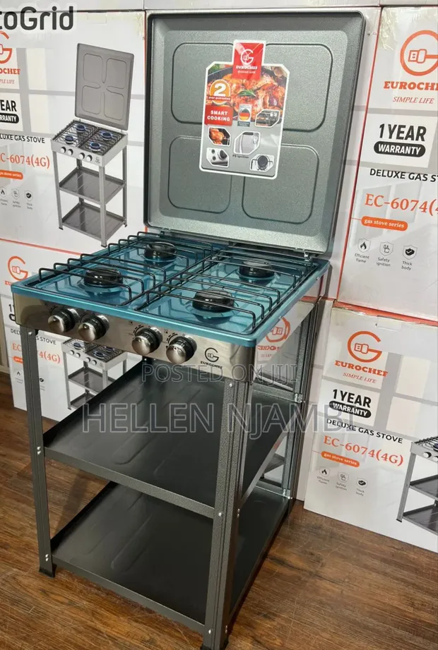 Eurochef Full Gas Standing Cooker with Shelves - 1