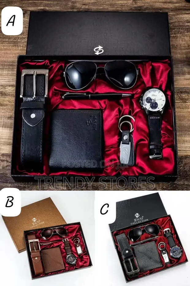 6-in-1 Men's Gift Set: Watch, Wallet, Sunglasses, Belt, Pen, Keyholder - 1