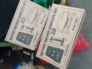 Battery Clamp Holder with Tray and Adjustable Brackets