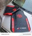 Antislip Diamond Pattern Toyota Floor Mats with Red Borders - 1
