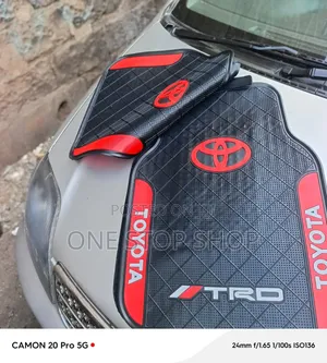 Toyota Rubber Floor Mats with Red Oval Logo and TRD Lettering