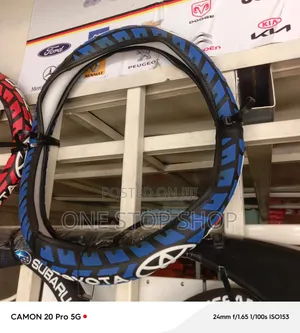 Blue-Black Toyota Steering Wheel Cover with Sporty Tread