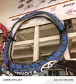 Blue-Black Toyota Steering Wheel Cover with Sporty Tread - 2