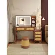 Modern Brown Dressing Table with LED Light - 2