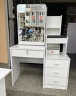 White Dressing Table with Sliding Mirror - 1