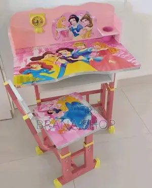 Pink Adjustable Kids' Study Desk and Chair Set