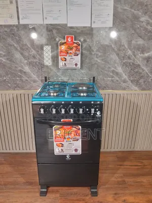 Euroken 50x55cm Freestanding Cooker: 3 Gas + 1 Electric Burner