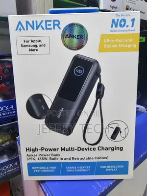 Anker Zolo Power Bank (25,000mAh, 165W, Retractable Cables)