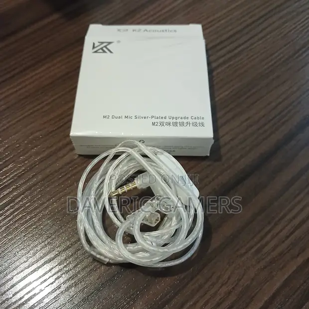KZ M2 Dual Mic Silver-Plated Upgrade Cable - 1