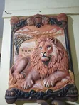 Lion Sculpture Mchongozo wa Mbao wa Ukutani - 2