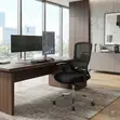 Adjustable Orthopedic Black Fabric Office Chair - 1