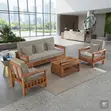 Five Seater Mahogany Office Sofa Set - 4
