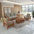 Five Seater Mahogany Office Sofa Set - 5